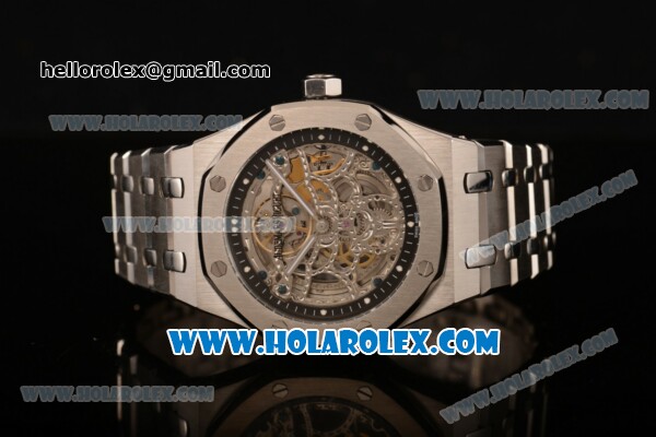 Audemars Piguet Royal Oak 41MM Asia Automatic Steel Case/Bracelet with Skeleton Dial and White Dot Markers - Click Image to Close